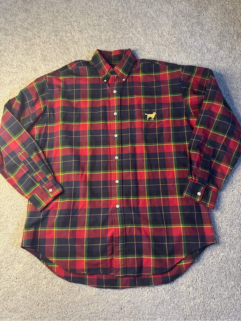 Vintage Polo Ralph Lauren Blake Plaid Shirt Dog Logo Large Tartan 90s